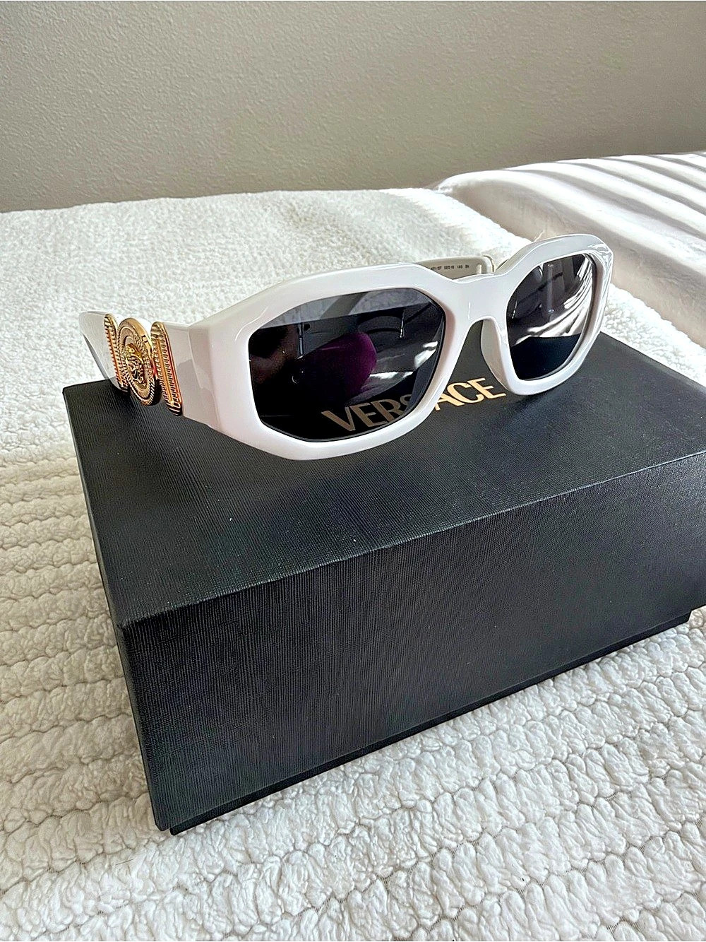 Versace VE4435 Medusa Biggie Sunglasses White & Gold